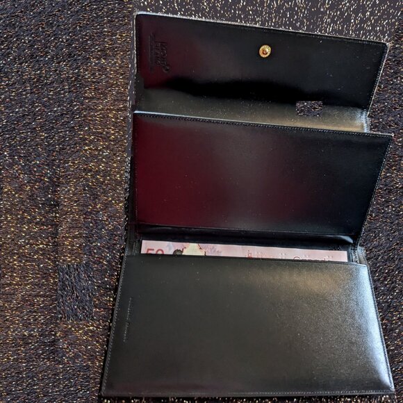 2-Piece Montblanc Unisex Long Wallet/Clutch: 4 Bill Slots, 6CC, Coin Case - Picture 14 of 16